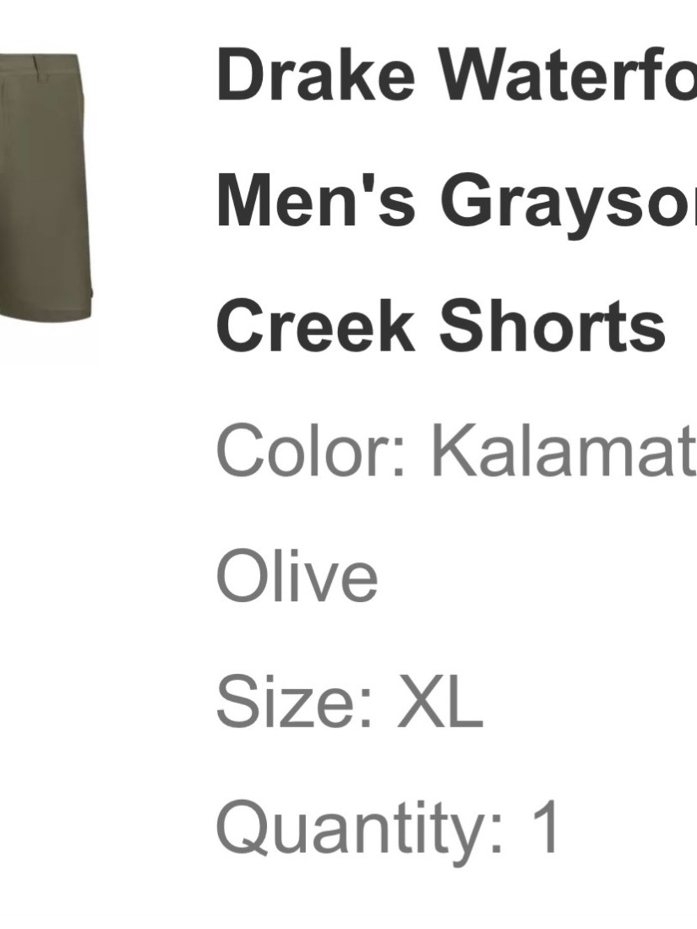 NWT XL Drake Olive Green Men's Shorts